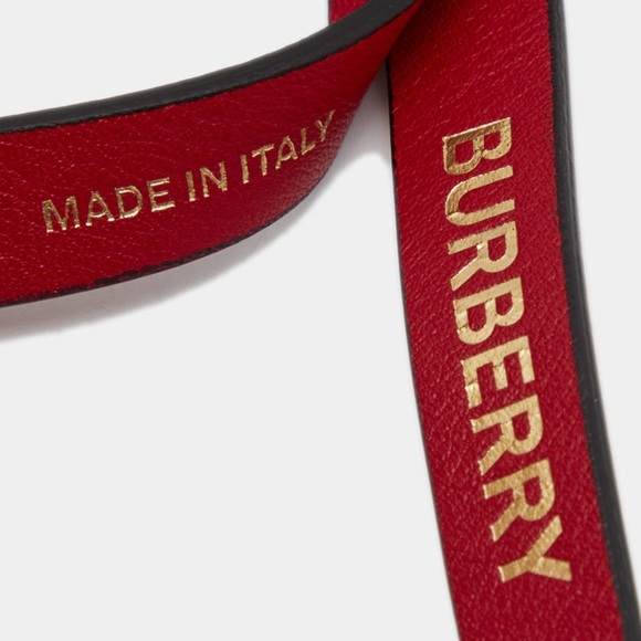 Burberry bag charm tag Red Leather Tb Bag Charm gold logo travel letter star - Picture 6 of 10